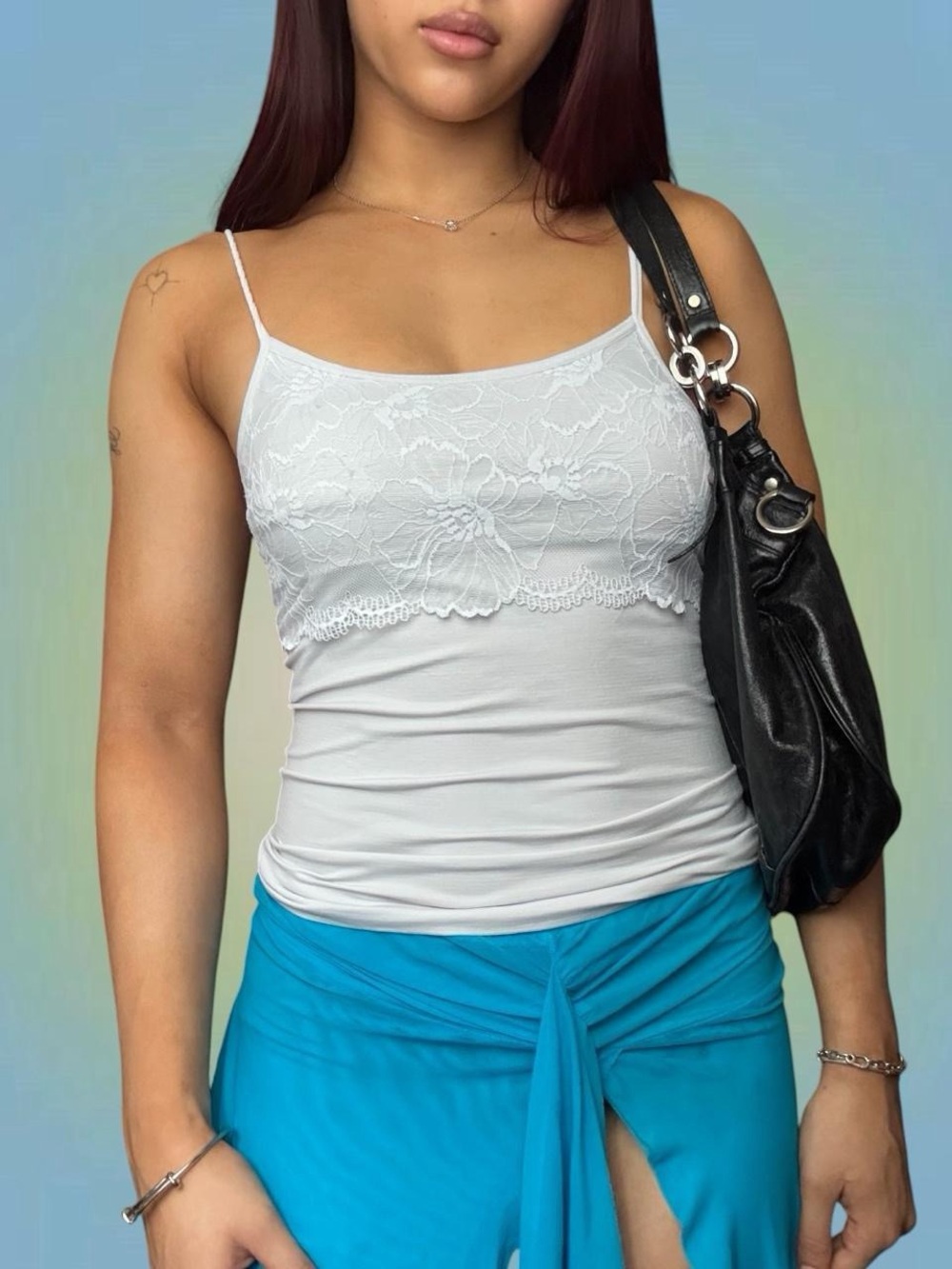 Marilyn Monroe White Lace Trim Camisole Tank